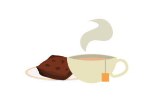 Brownie with Cup of Tea: Cozy Food Amp Crafts