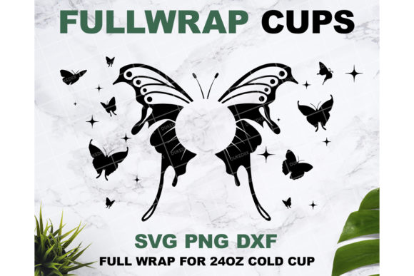 Butterfly 24 Oz Starbucks Cup Graphics & Print Templates