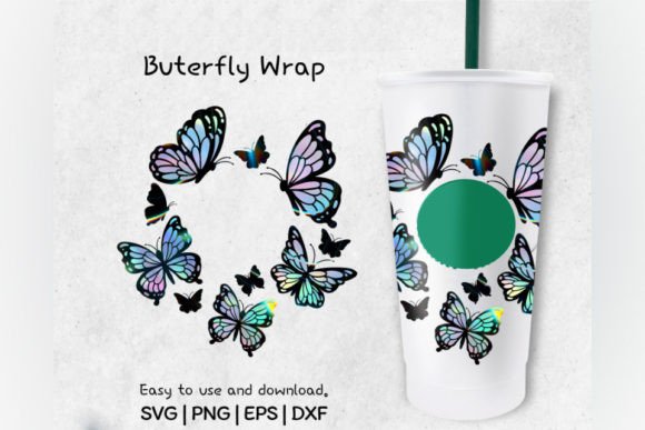 Butterfly SVG Venti Cold Cup 24 Oz Graphics for Crafts