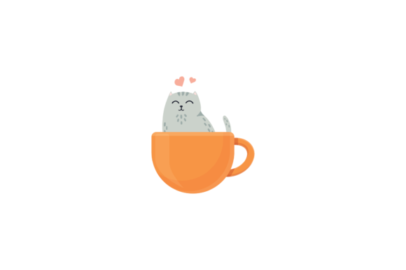 Cat Soaking in a Big Cup of Tea Svg – Graphics & Icons Review