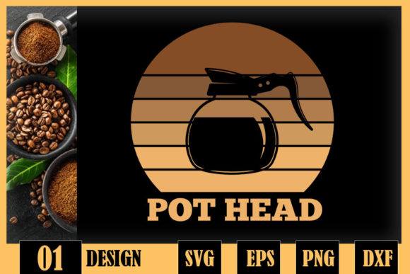 Coffee Pot Head Vintage Coffee Lover: Graphics & Crafts