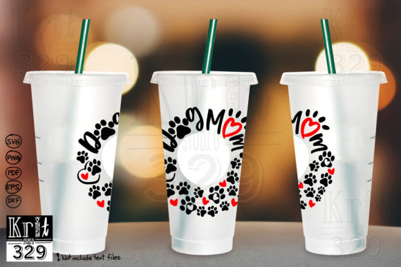 Dog Mom Wreath SVG Decal Cold Cup: Graphics & Crafts