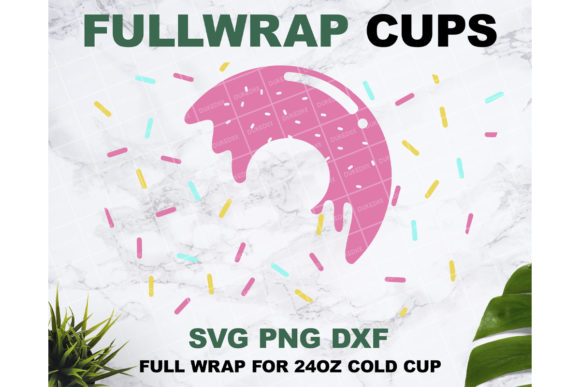 Donut Drip 24 Oz Cup Graphics for Print Templates