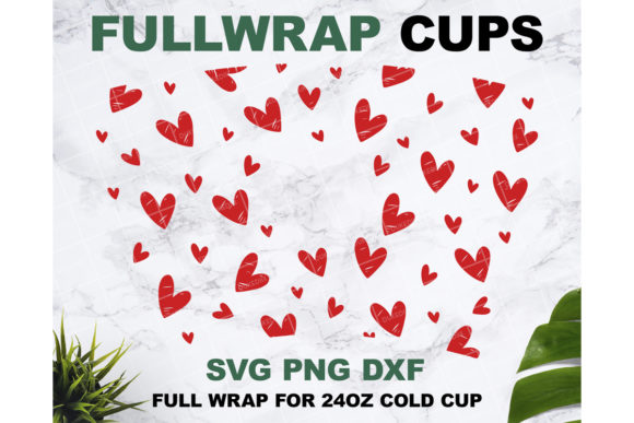 Heart 24 Oz Starbucks Cup Graphics & Print Templates