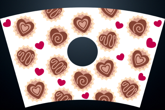 Heart Chocolates Wrap 24oz SVG: Graphics & Print Templates
