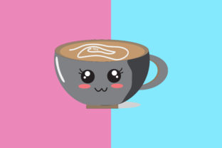 Kawaii Coffee Illustration Graphics for Branding