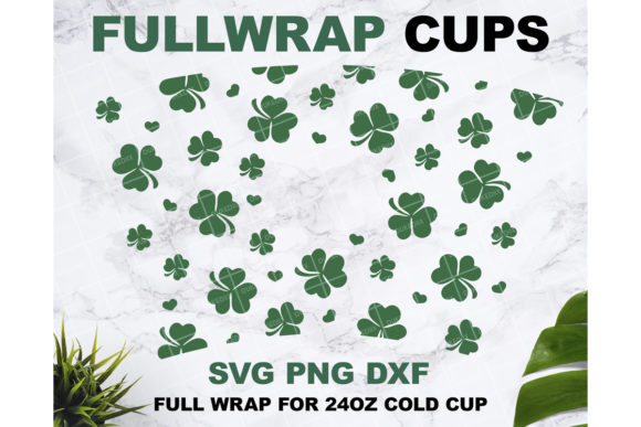 Shamrock Clover Leaf 24oz Cup Graphics & Print Templates