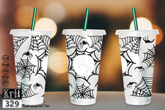 Spider Web SVG Decal Cold Cup: Graphics for Crafts