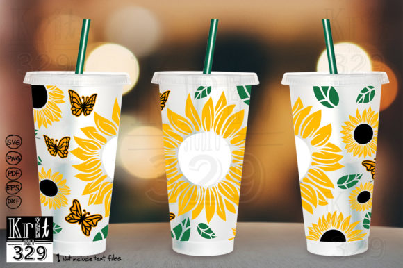Sunflower Leaf SVG Decal Cold Cup: Graphics & Crafts Asset Review